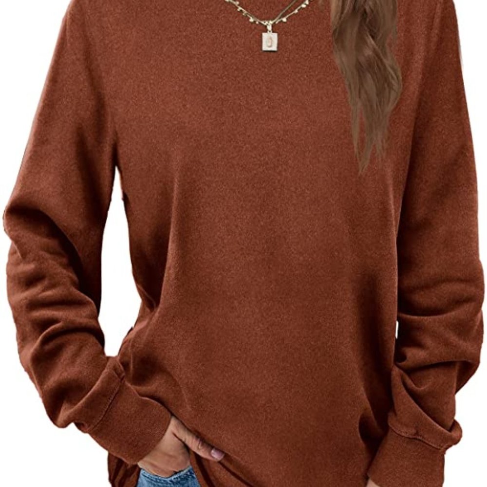 Dofaoo Sweatshirts for Women Crewneck Long Sleeve Shirts Tunic Tops for Leggings